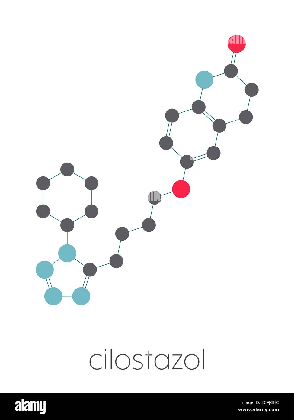 Cilostazol intermittent claudication treatment drug molecule. Inhibitor
