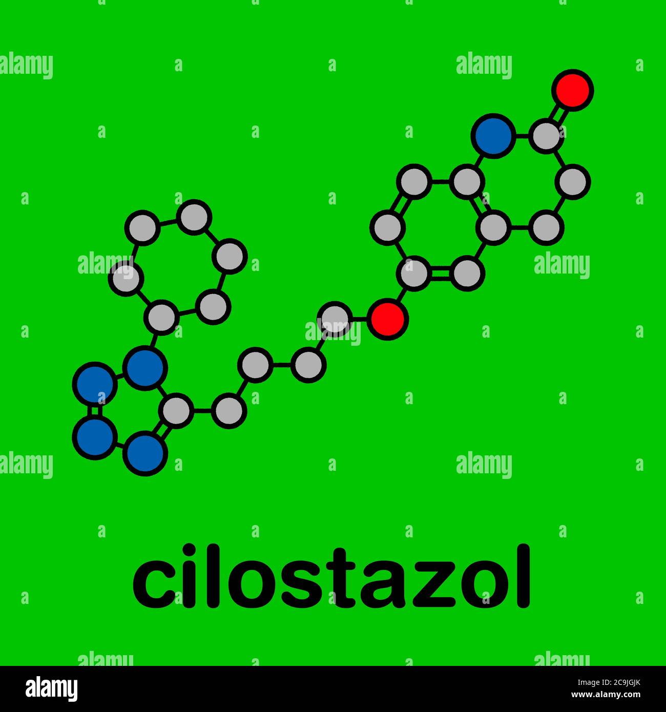 Cilostazol intermittent claudication treatment drug molecule. Inhibitor