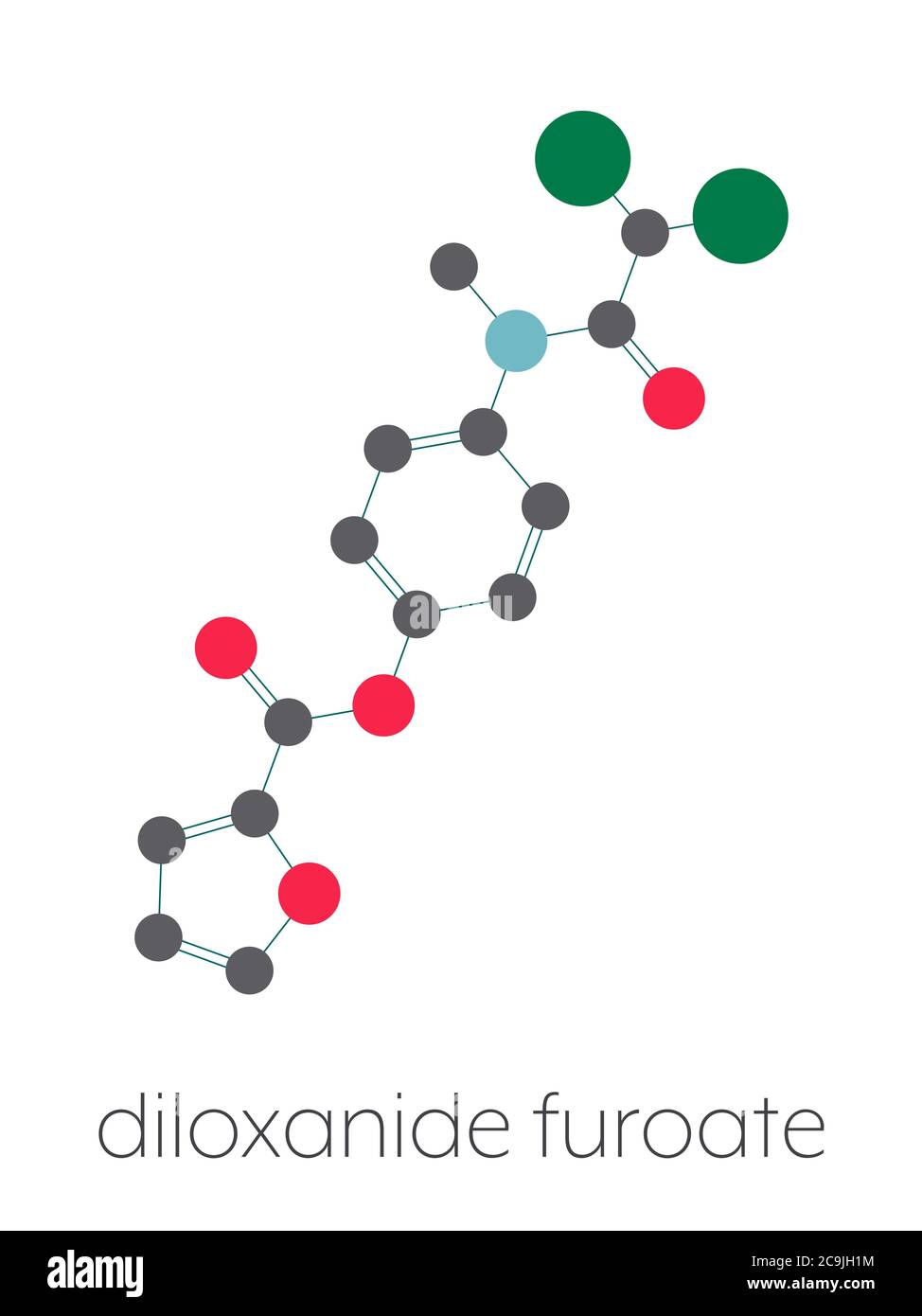 Diloxanide furoate amoebiasis drug molecule. Used in treatment of ...