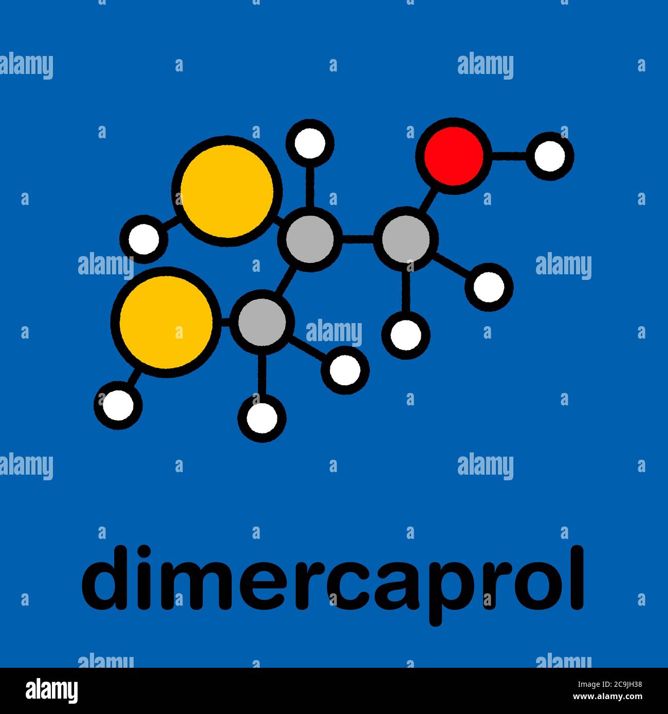 Dimercaprol (BAL, British AntiLewisite) metal poisoning antidote