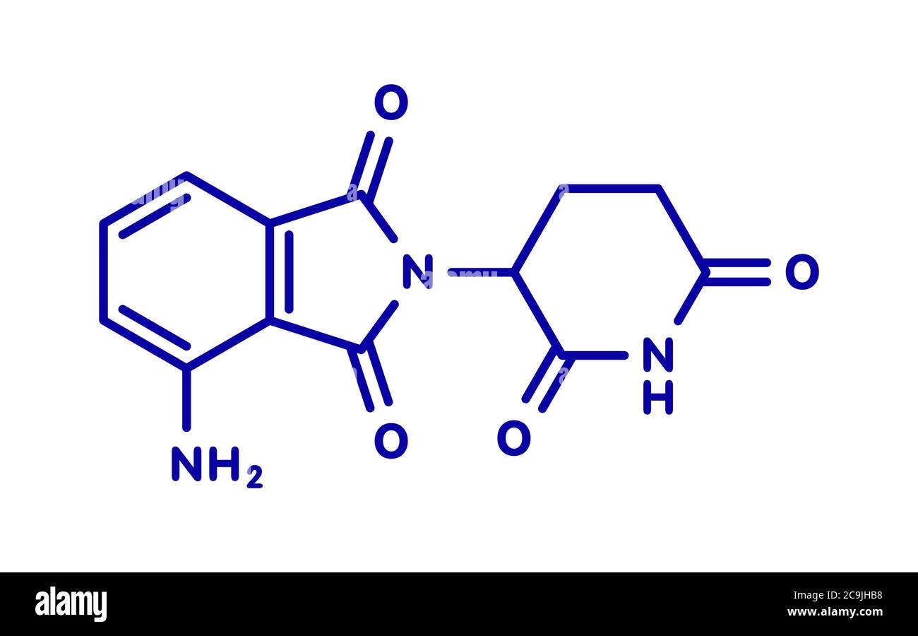 Pomalidomide multiple myeloma drug molecule. Related to thalidomide ...