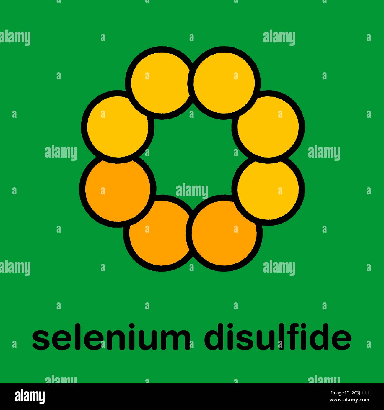 Selenium disulfide dandruff shampoo active ingredient molecule. Selenium sulfide has antifungal