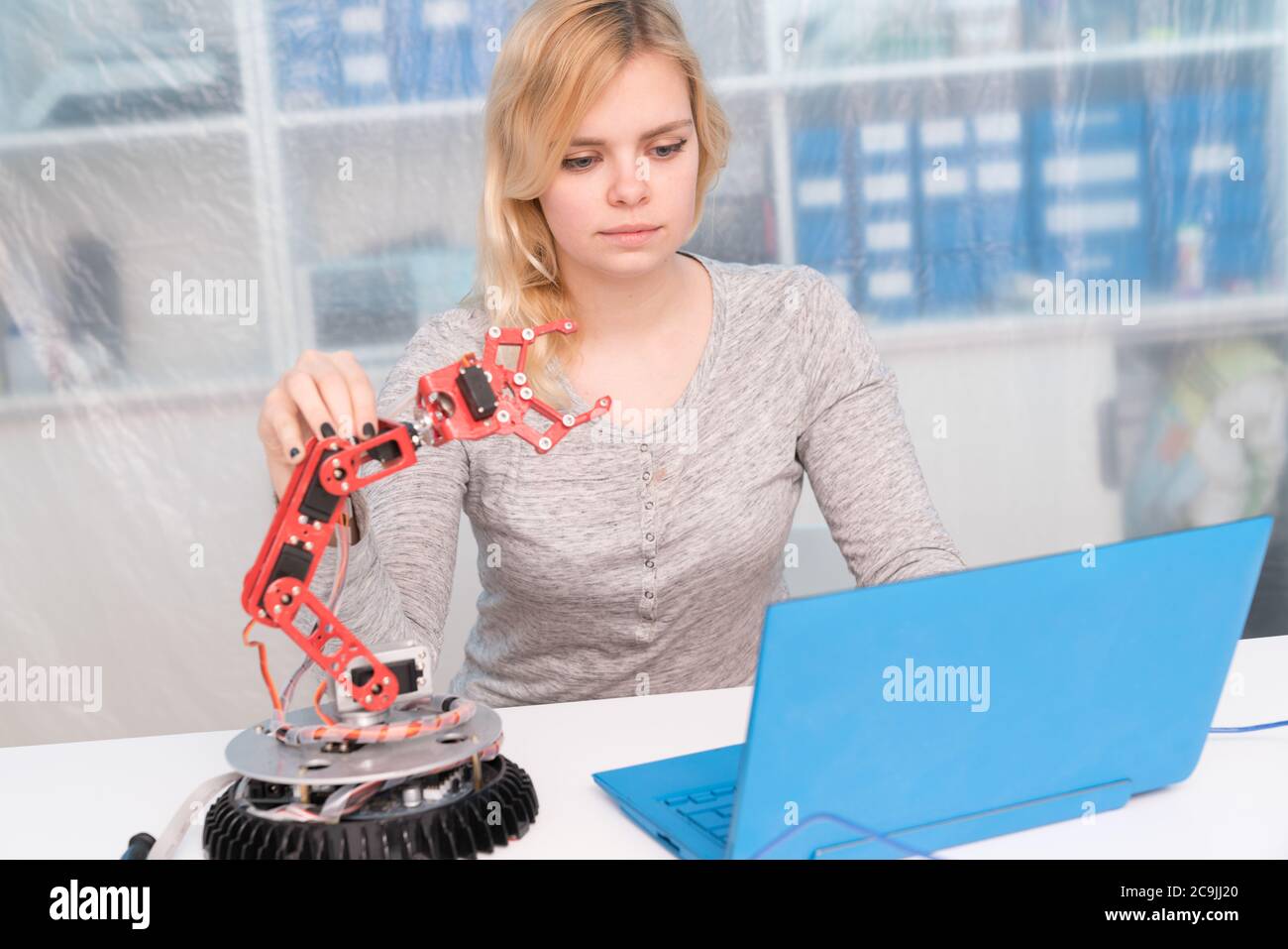 Robotics student. Stock Photo