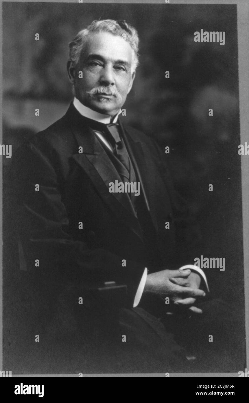 James C. Napier, Register of the U.S. Treasury, 1911-1913, three-quarter length portrait, seated, facing right Stock Photo