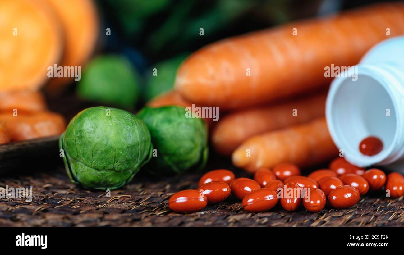 Lutein supplements and vegetables. Lutein is yellow pigment. It occurs