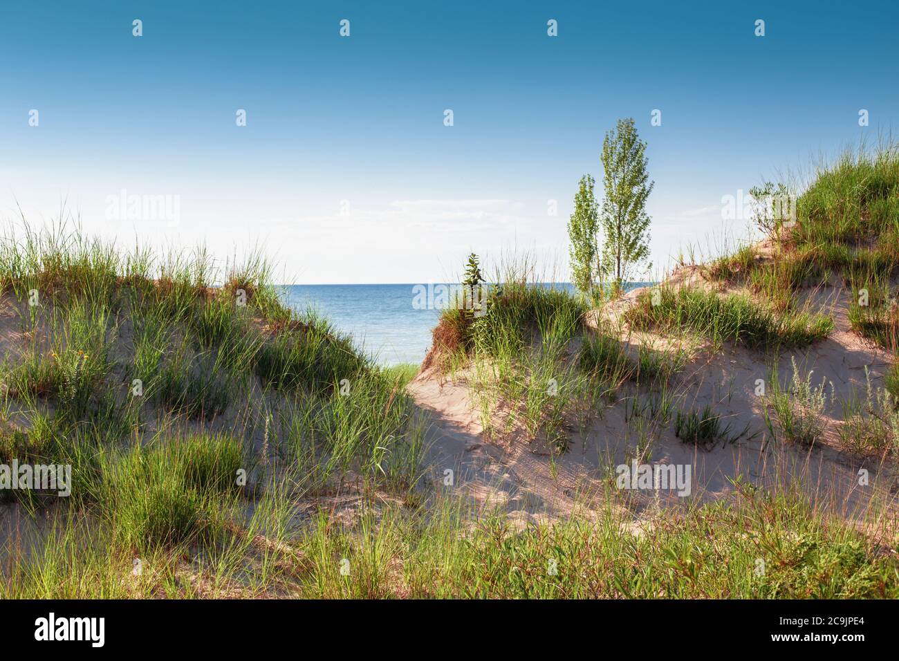Beautiful day sunset landscape at Canadian Ontario lake Huron in ...
