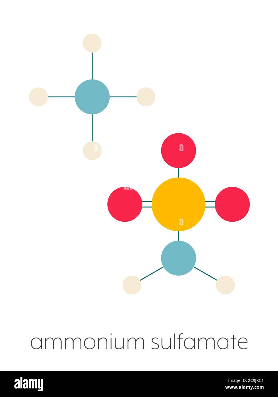 Ammonium sulfamate herbicide (weed killer) molecule. Stylized skeletal