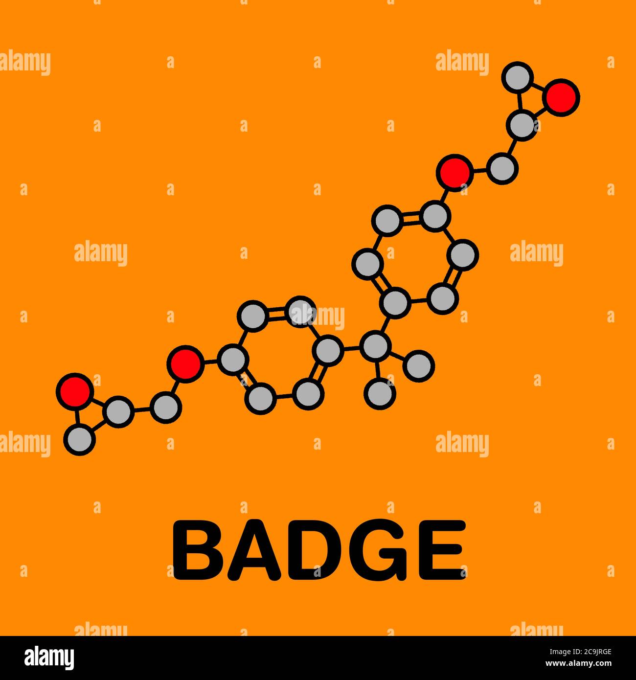Bisphenol A diglycidyl ether (BADGE, DGEBA) epoxy glue constituent