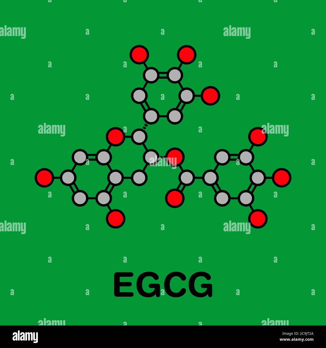 Epigallocatechin gallate (EGCG) green tea polyphenol molecule. Has