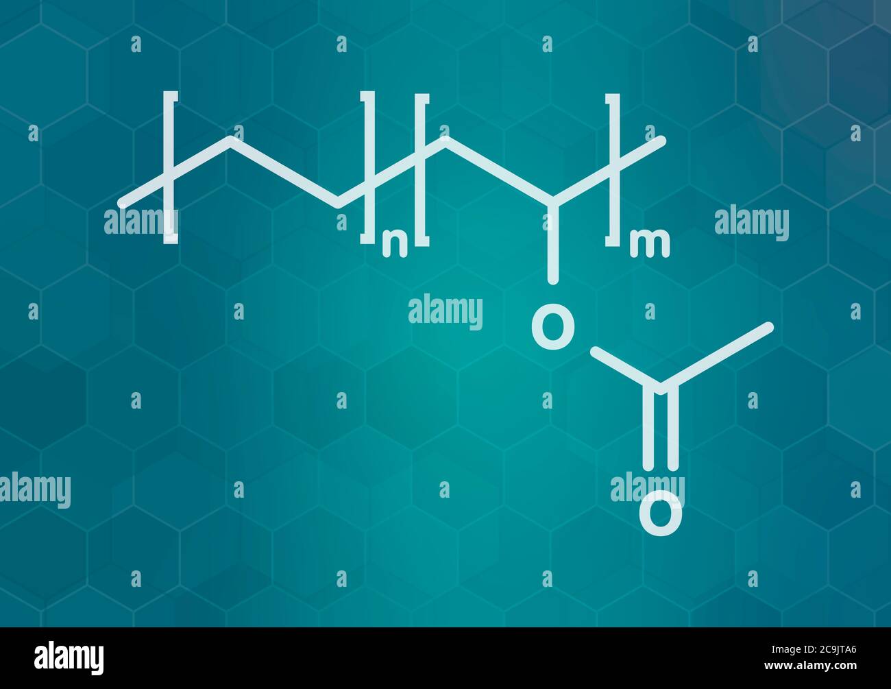 Ethylenevinyl acetate (EVA) copolymer, chemical structure. White