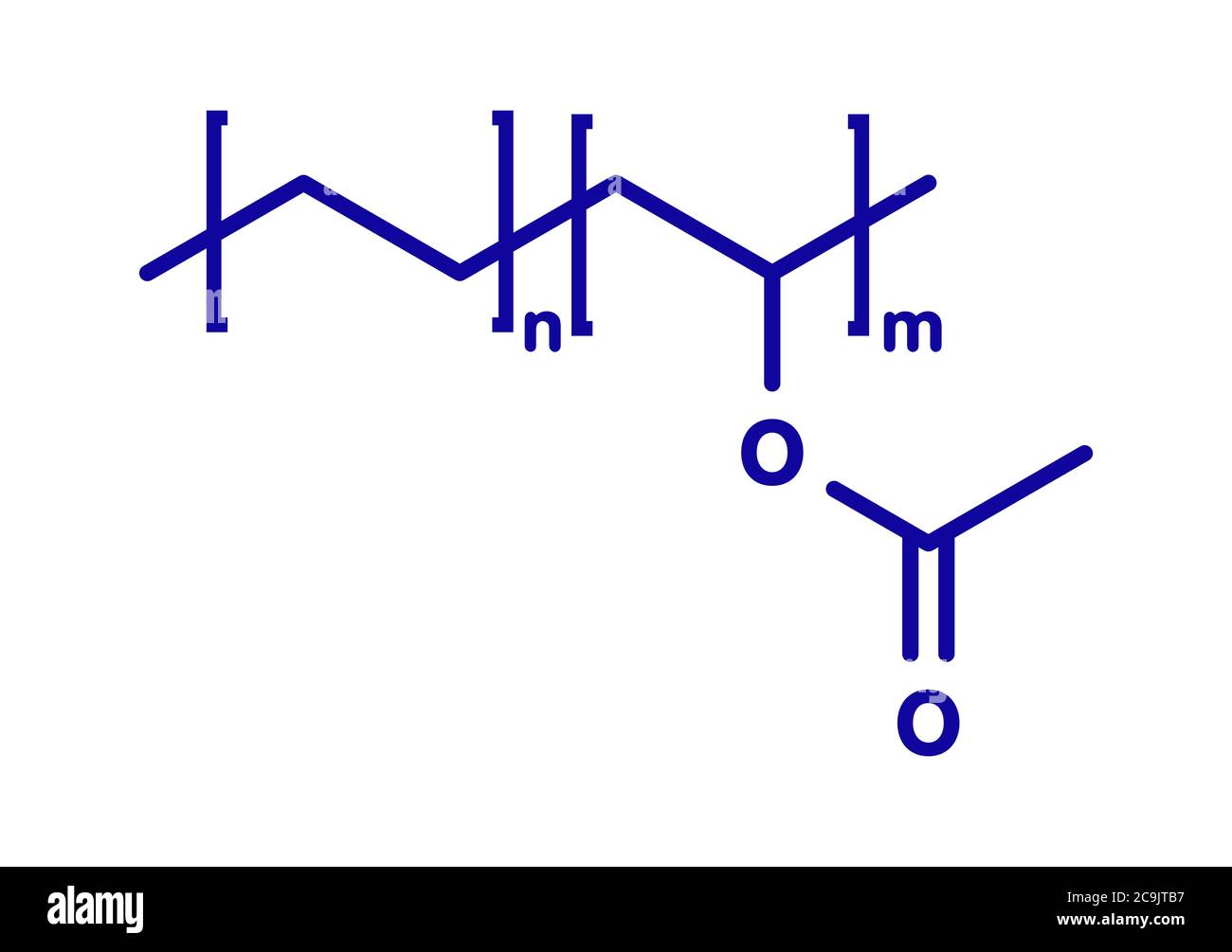 ondsindet Fjendtlig Cusco Ethylene-vinyl acetate (EVA) copolymer, chemical structure. Blue skeletal  formula on white background Stock Photo - Alamy