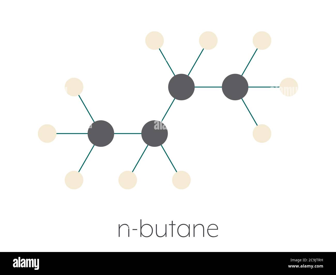 Butane hydrocarbon molecule. Commonly used as fuel gas, alone or