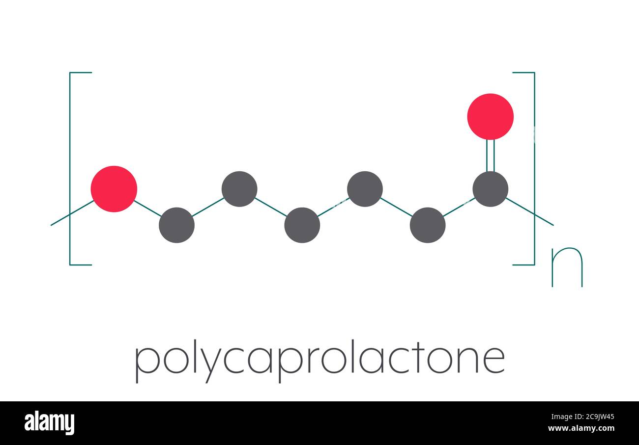 Polycaprolactone PCL Biodegradable Polyester Chemical Structure Polycaprolactone PCL Biodegradable Polyester Chemical Structure