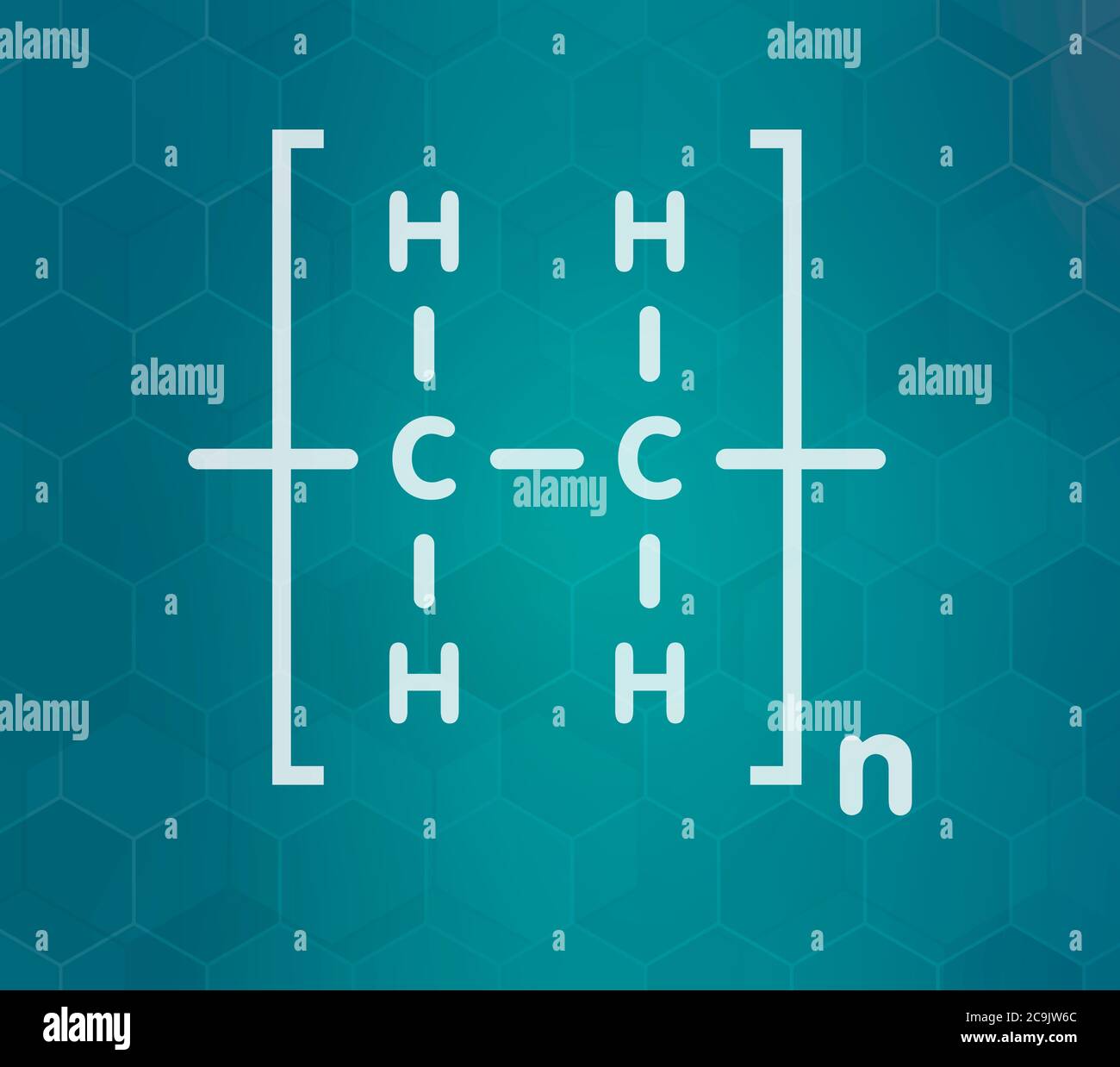 Polyethylene (PE, polythene, polyethene) plastic, chemical structure