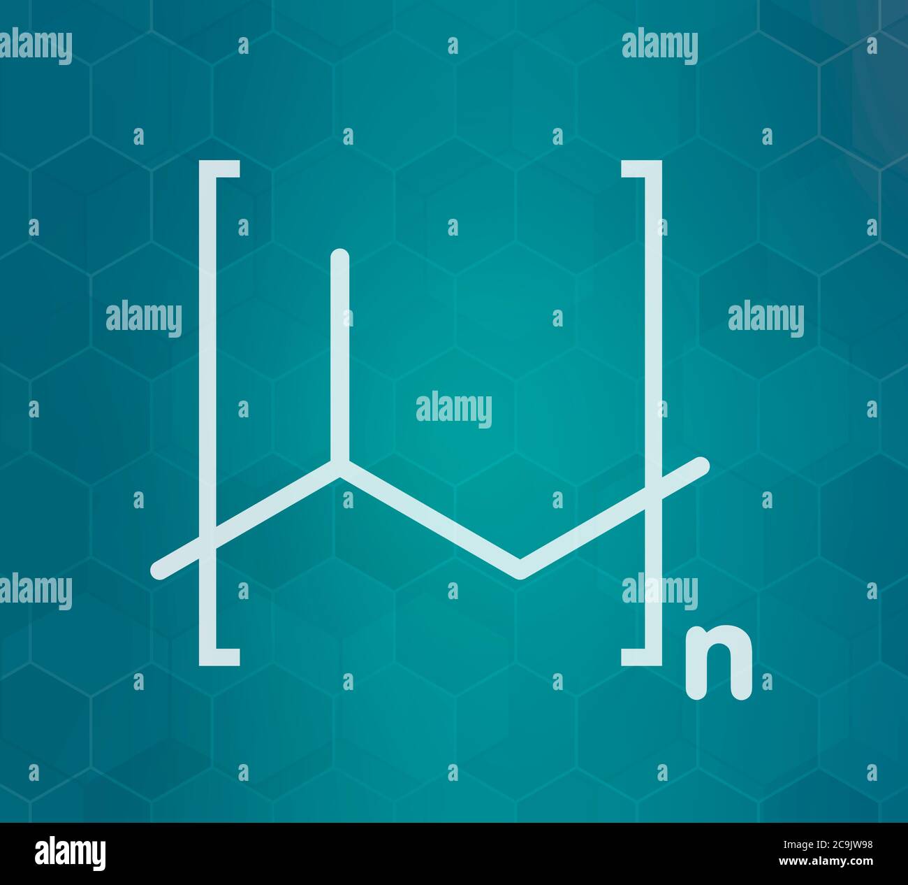 Polypropylene (polypropene, PP) Plastic, Chemical Structure. White ...