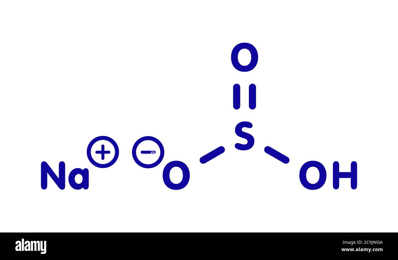 Sodium bisulfite salt chemical structure Cut Out Stock Images