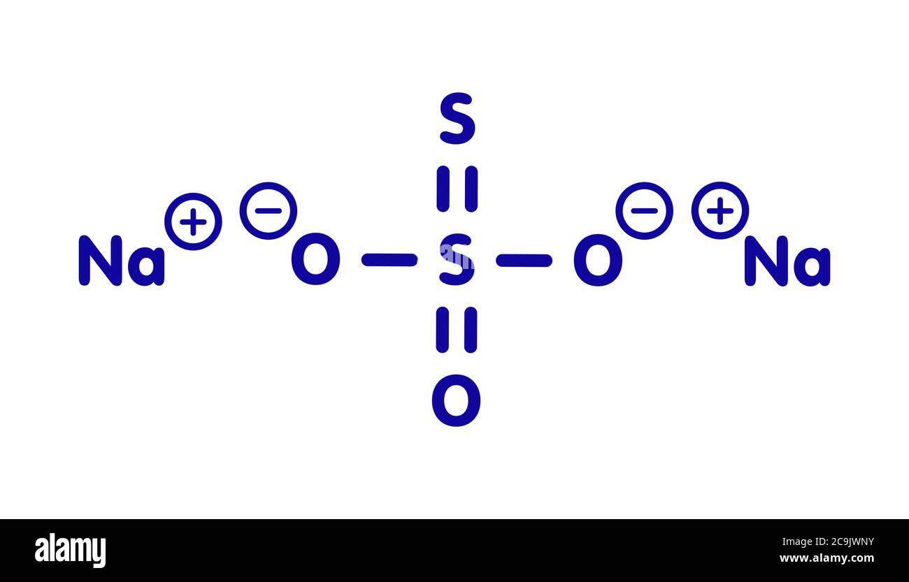 Sodium Thiosulfate Hyposulfite Salt Chemical Structure Blue Skeletal Formula On White Background Stock Photo Alamy