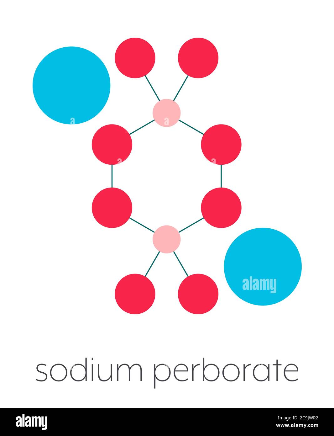 Sodium perborate. Used in detergents and bleaching products. Stylized