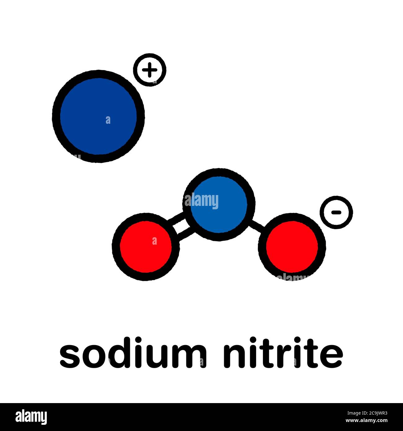 Sodium nitrite chemical structure hires stock photography and images