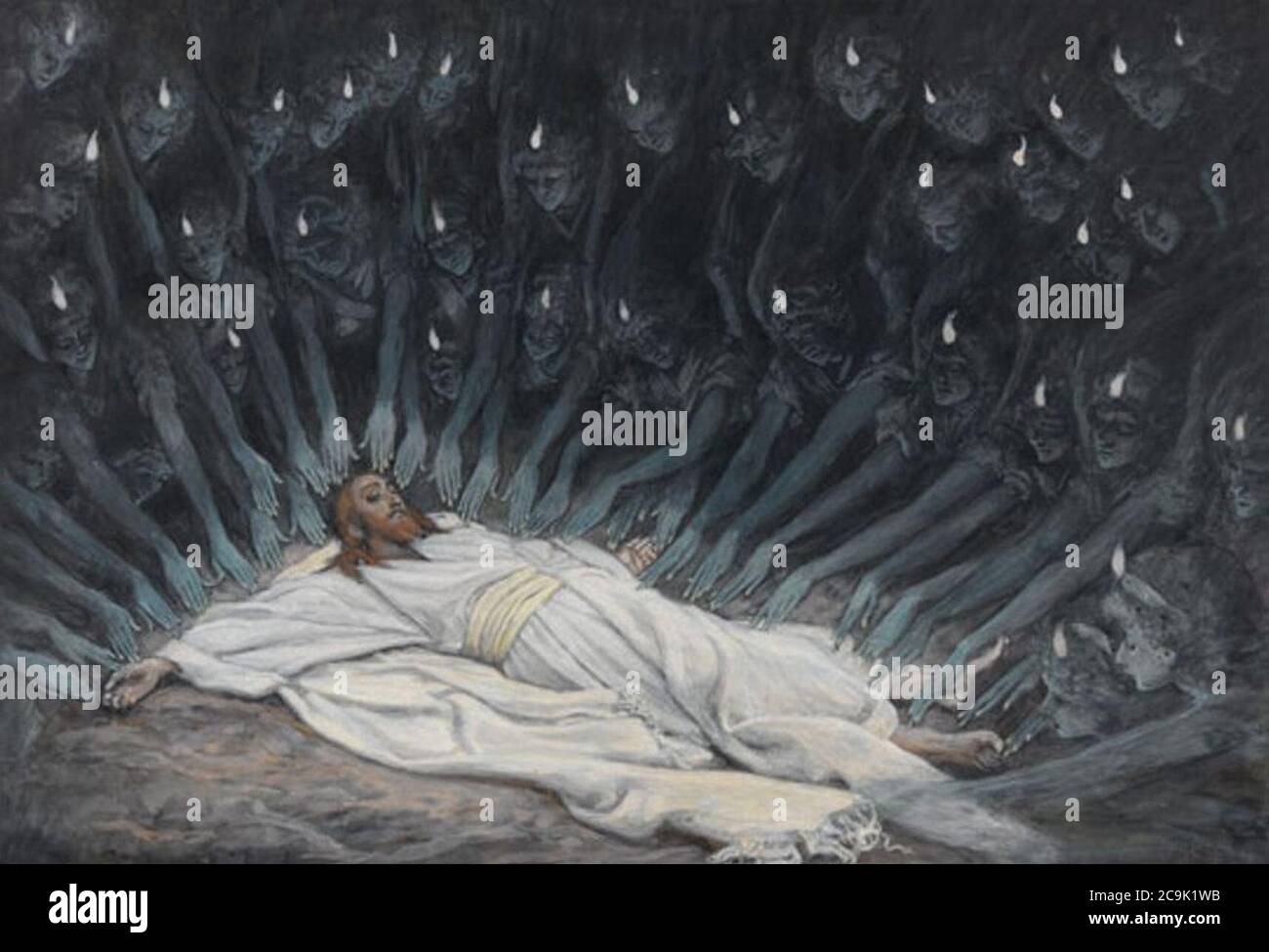 James Tissot Jesus Ministered to by Angels. Stock Photo