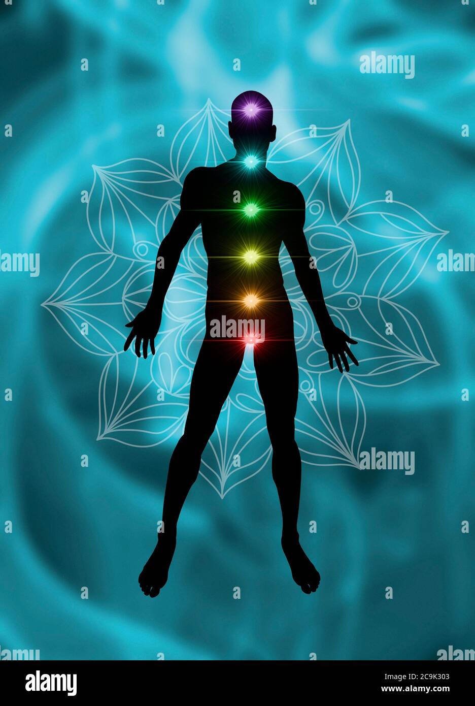 Chakra energy points, illustration Stock Photo Alamy