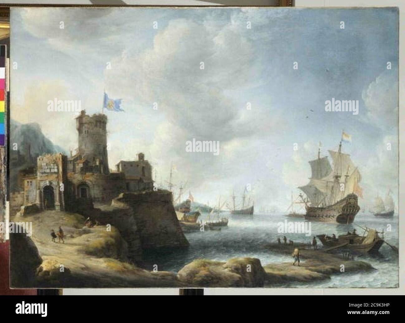 Jan Abrahamsz. Beerstraten - Pevnost na morskem pobrezi. Stock Photo