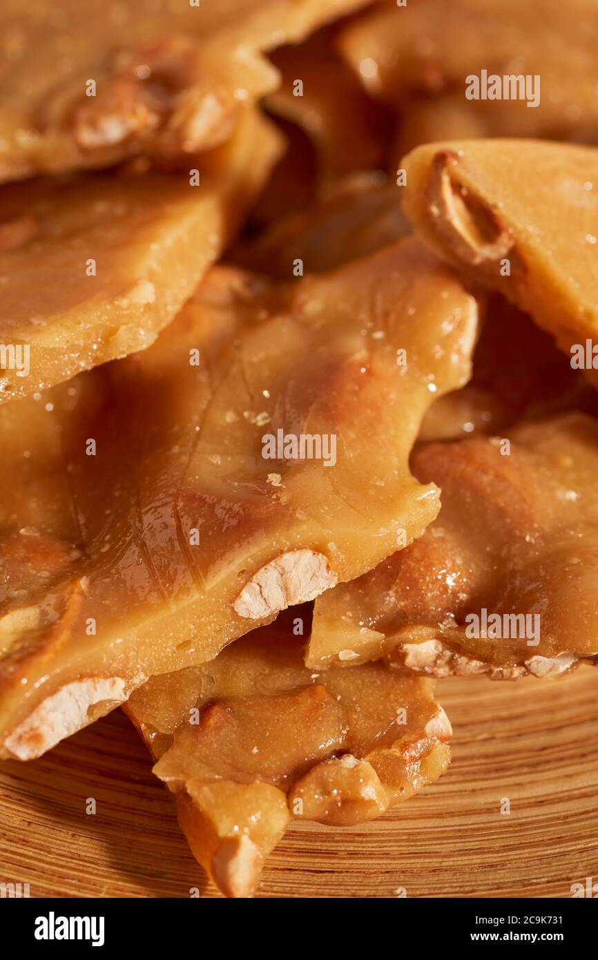 house made cashew brittle from a Pennsylvania candy shop Stock Photo