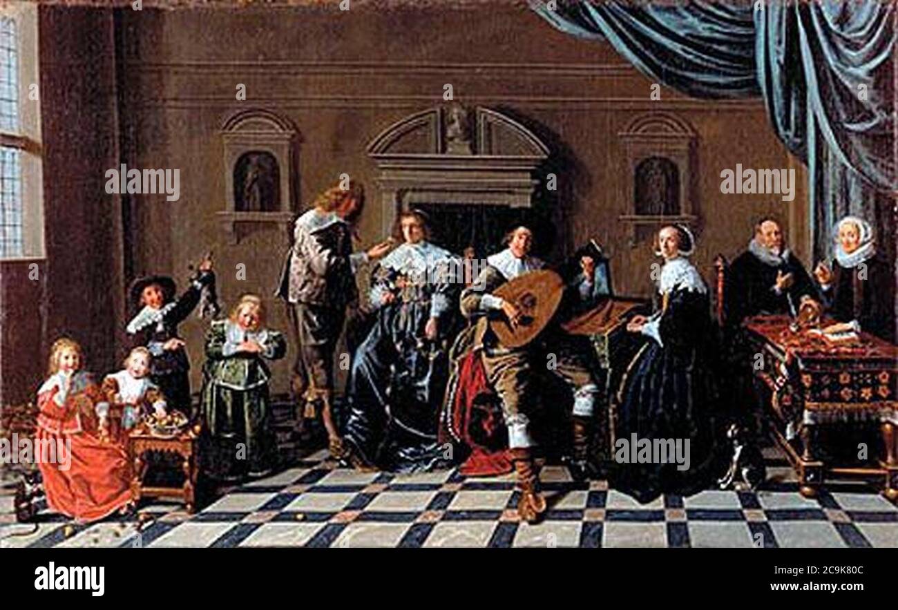 Jan Miense Molenaer - family of Haarlem mayor Ruychaver and Alijd van der Laen 1629. Stock Photo