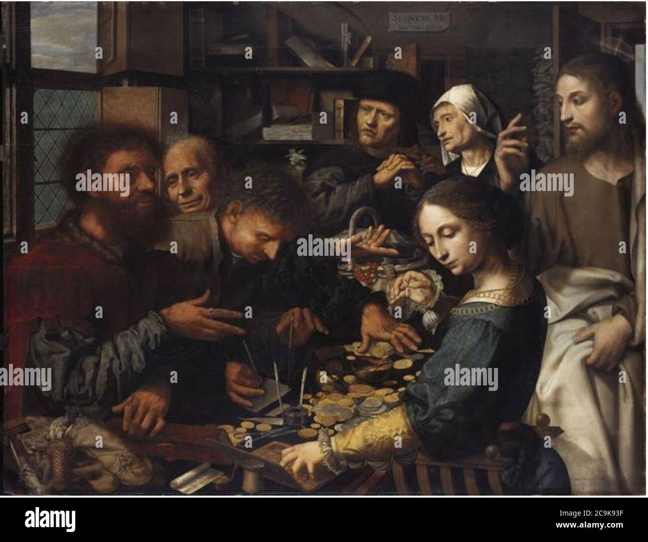 Jan Sanders van Hemessen - The Calling of St Matthew. Stock Photo