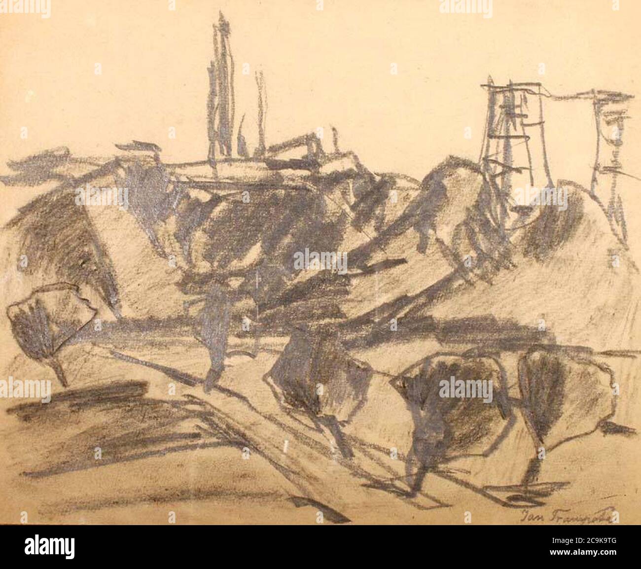 Jan Trampota (1889-1942) - Důl. Stock Photo