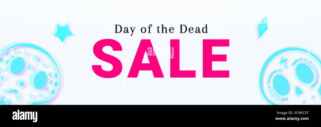 Day of the Dead Sale banner. Dia de Muertos Clearance Poster Stock Vector