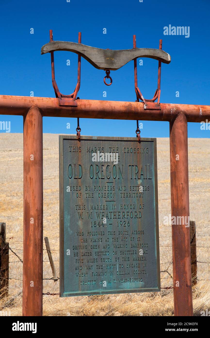 Oregon Trail plaque, Gilliam County, Oregon Trail National Historic