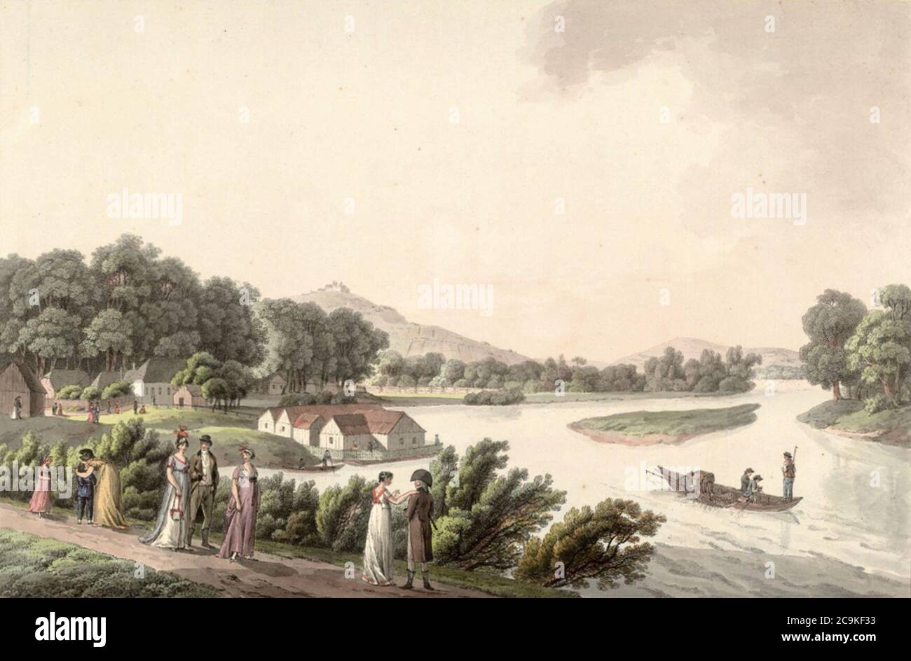 Janscha-Brigittenau and Danube, Vienna, ca. 1800. Stock Photo