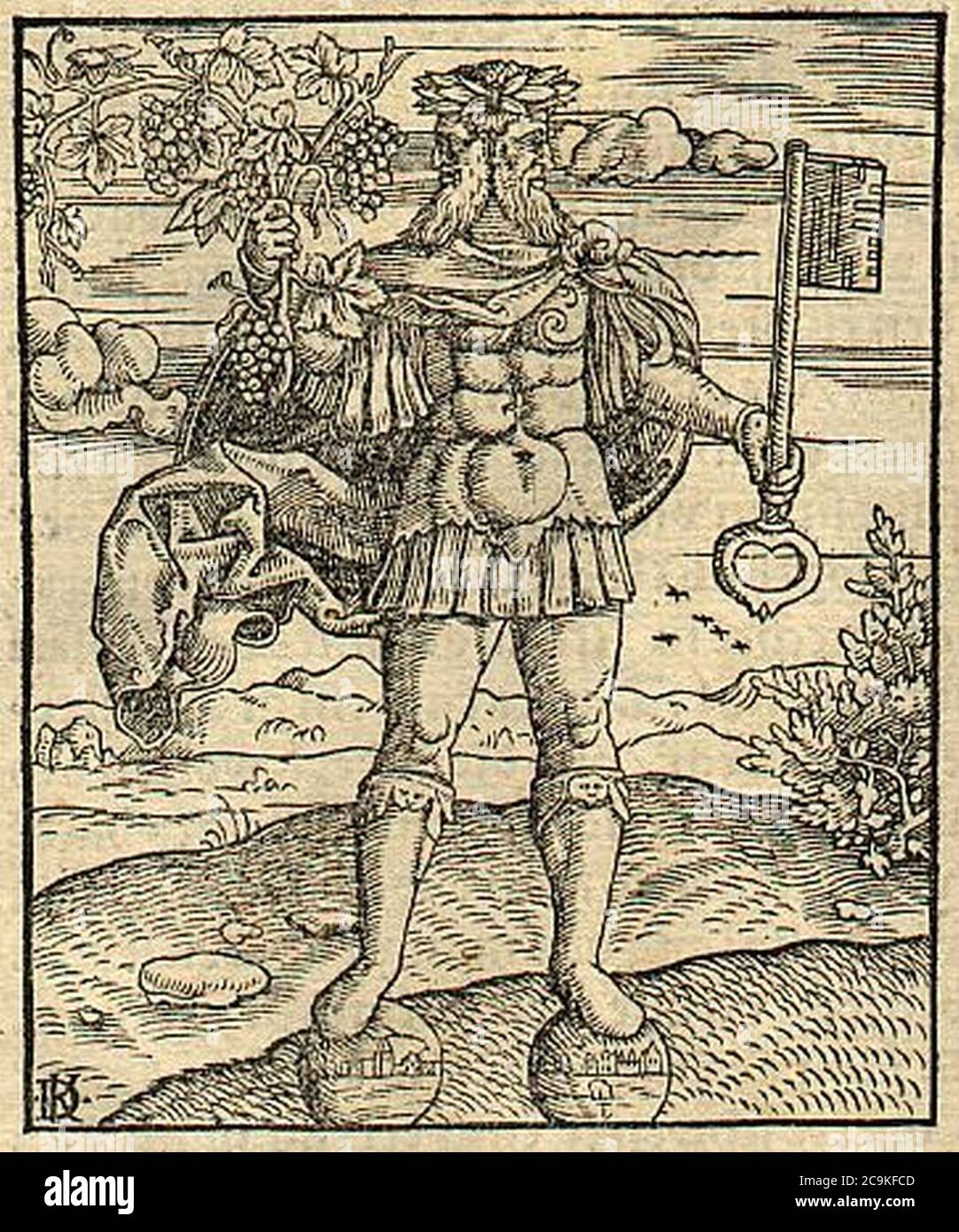 Janus the Roman god (1550). Stock Photo