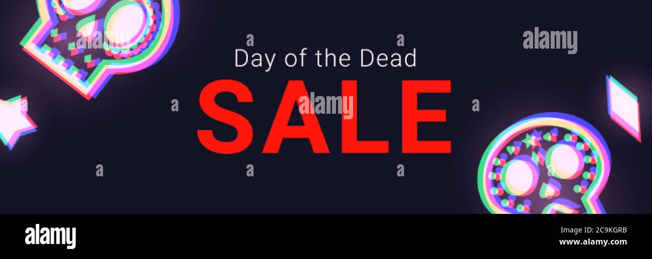 Day of the Dead Sale banner. Dia de Muertos Clearance Poster Stock Vector