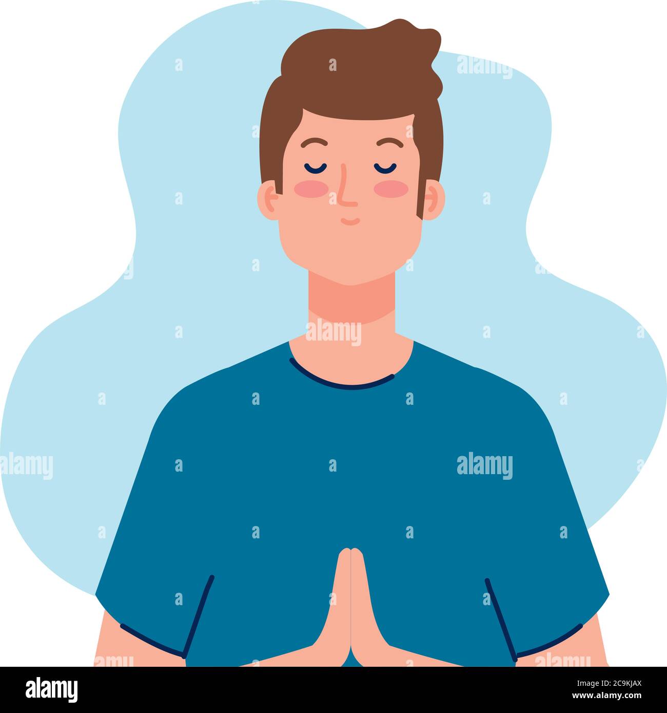 meditating man on white background Stock Vector Image & Art - Alamy
