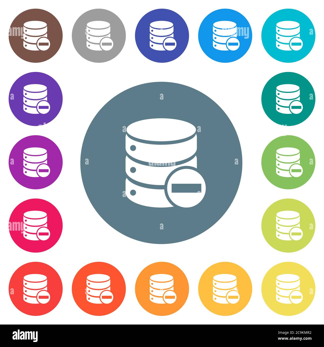 Remove from database flat white icons on round color backgrounds. 17 ...