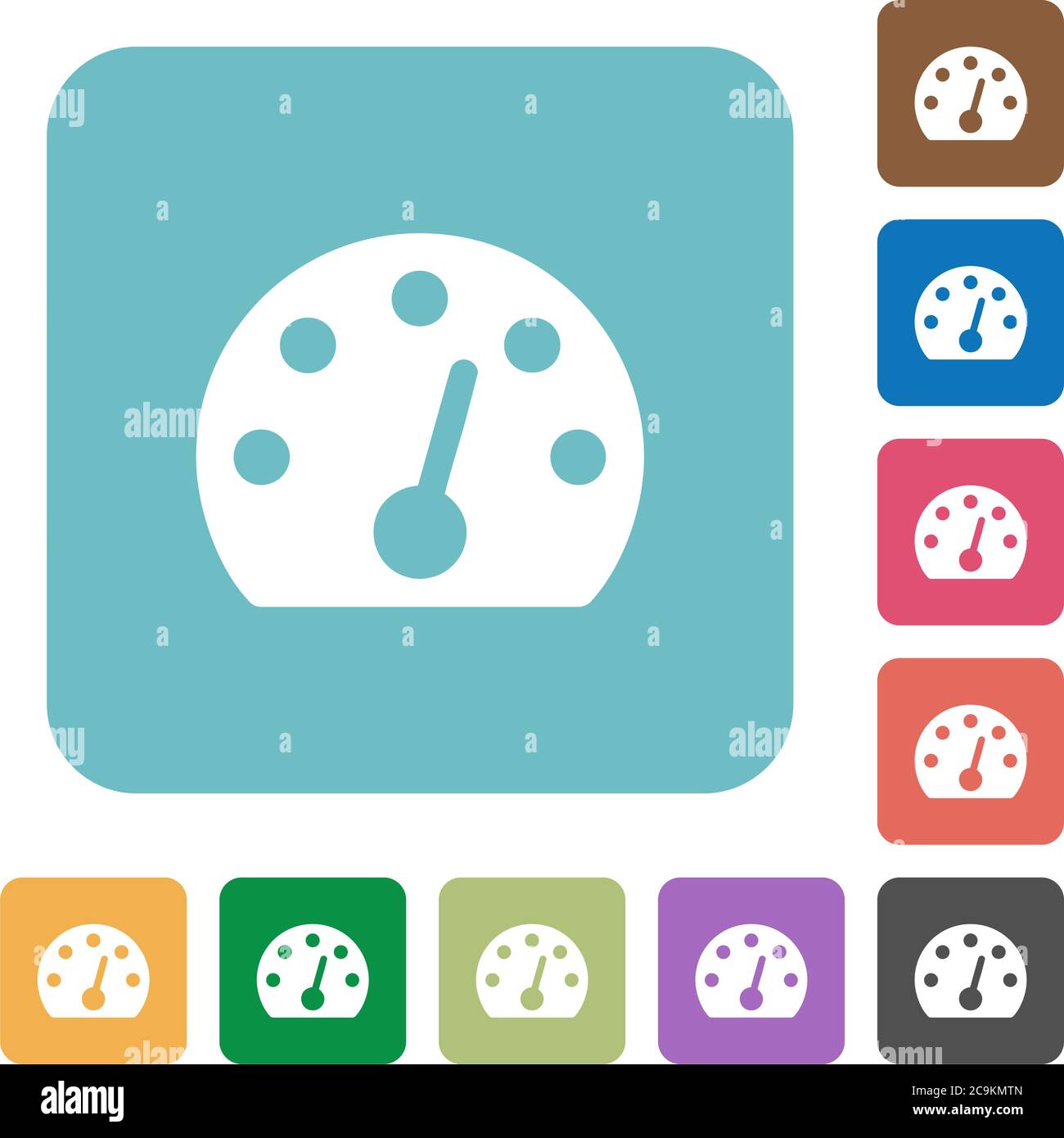 Dashboard white flat icons on color rounded square backgrounds Stock Vector