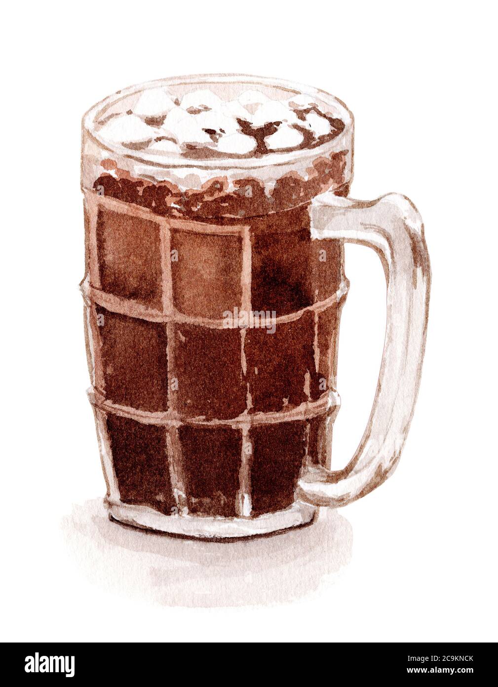 https://c8.alamy.com/comp/2C9KNCK/o-liang-iced-black-coffee-in-thai-local-style-popular-drinks-in-the-90s-watercolor-hand-painting-illustration-in-a-realistic-style-2C9KNCK.jpg