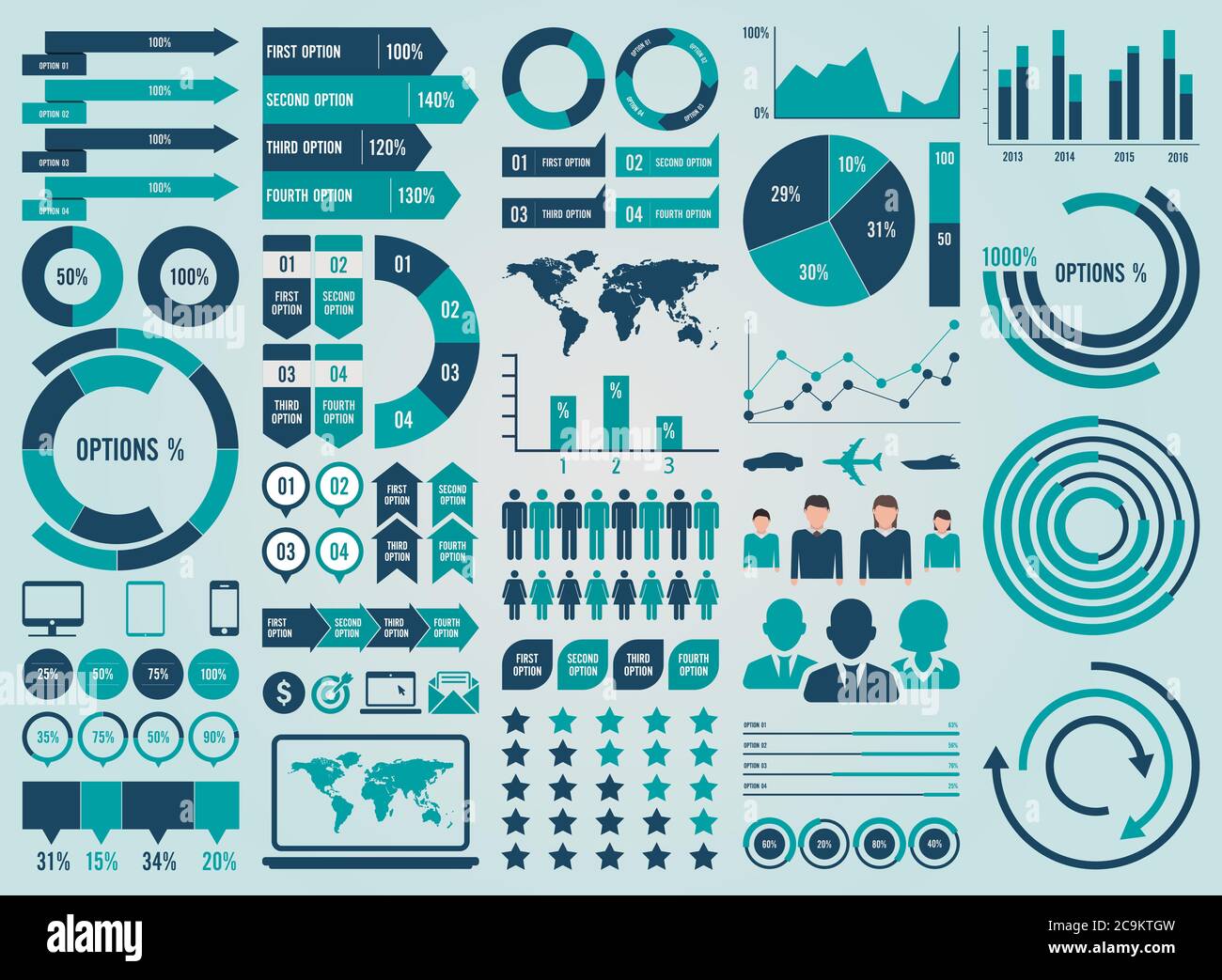 Collection and Set Infographic Elements Vector Design Eps 10 Stock Vector