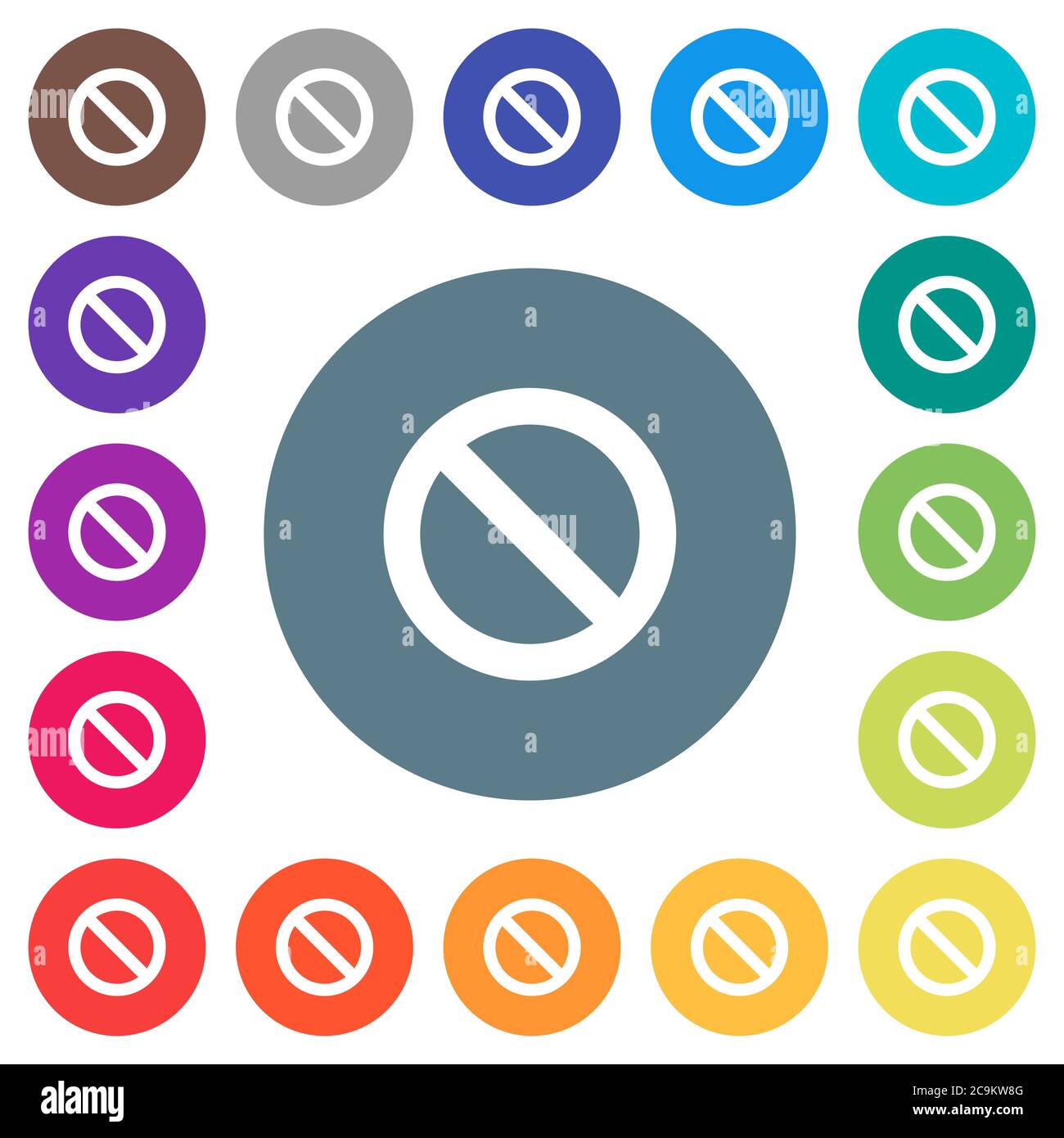 Blocked flat white icons on round color backgrounds. 17 background ...