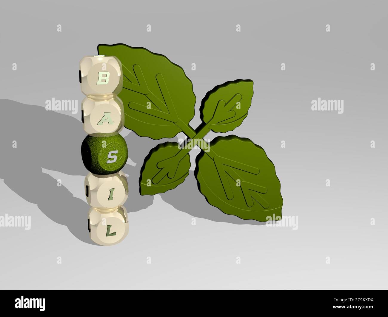 3D representation of BASIL with icon on the wall and text arranged by ...