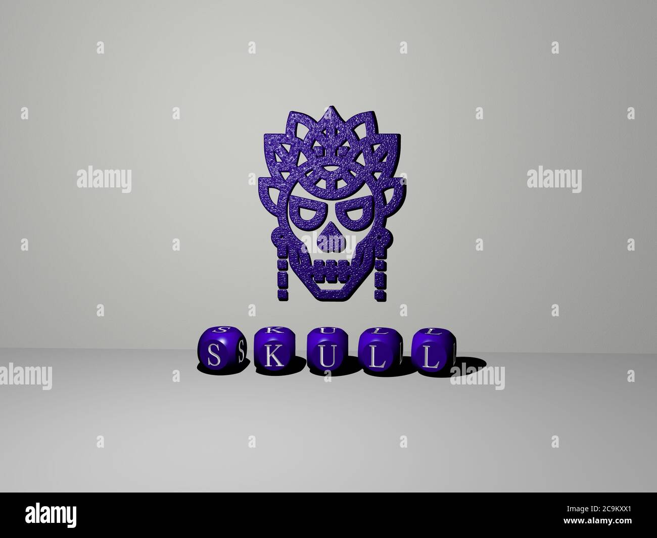 Skull Using Text 3D graphical image of skull vertically along with text built by ...