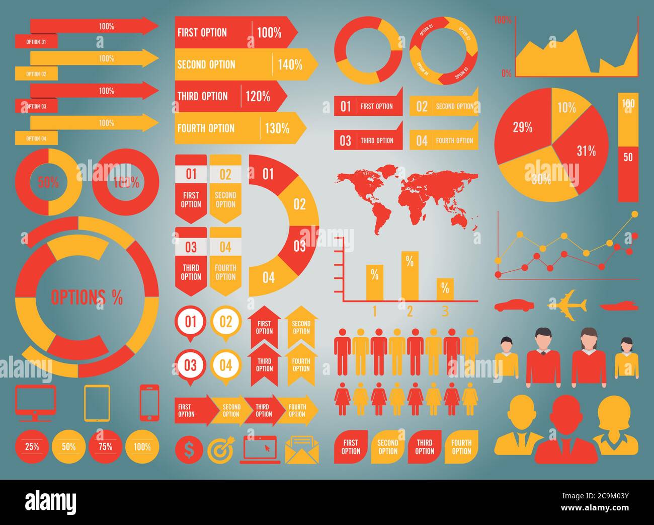 Collection and Set Infographic Elements Vector Design Eps 10 Stock Vector