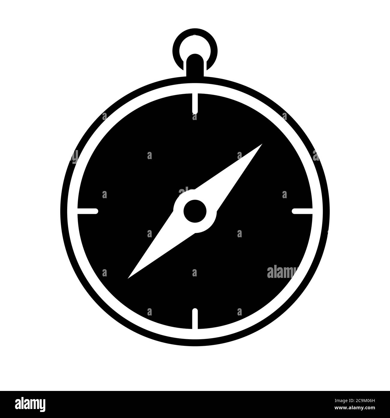 Compass icon black and white navigation equipment vector illustration ...