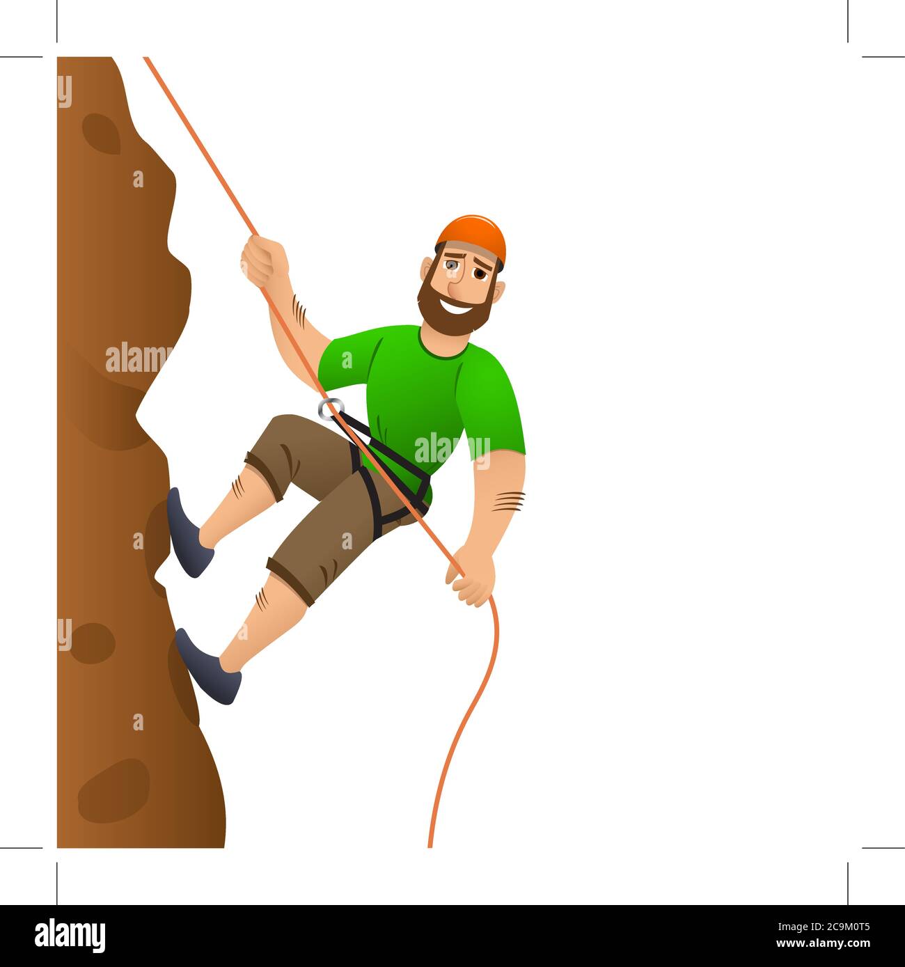 Rock climber. Man commits to rise the steep slope. Cartoon character Stock  Vector Image & Art - Alamy