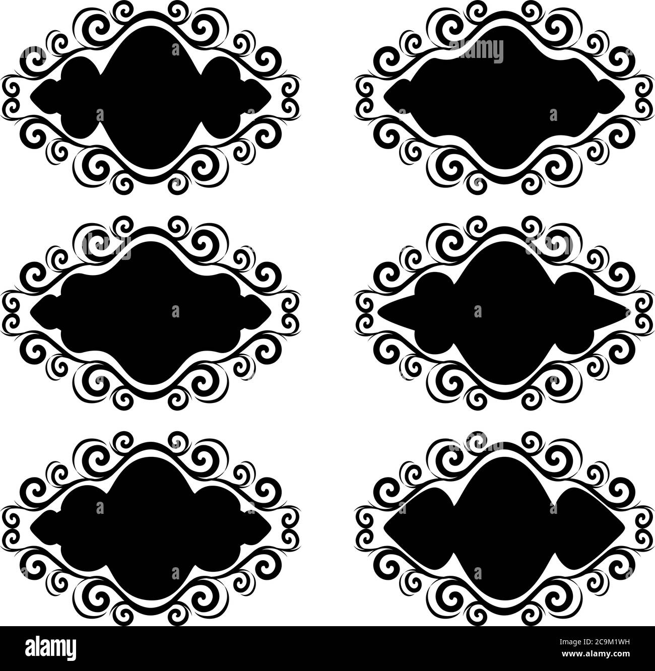 vector illustration of a set of ornate frames Stock Vector Image & Art ...