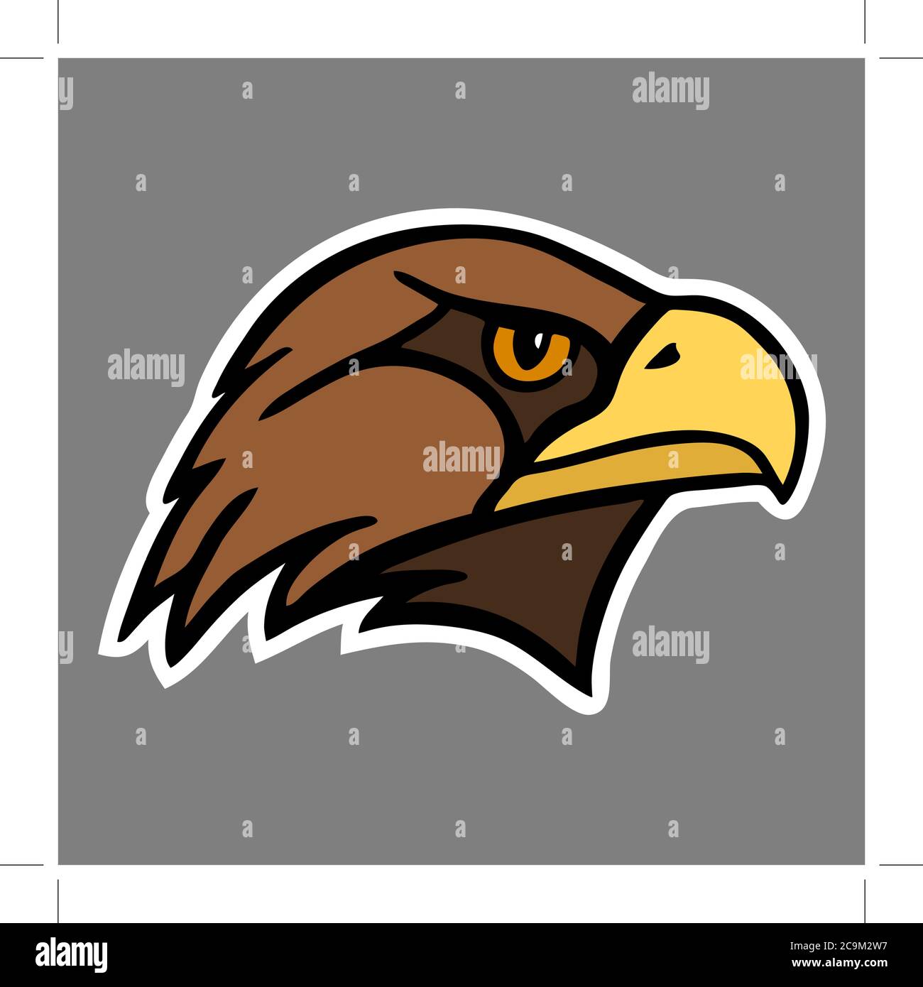 Eagle. The head of a bird of prey. Stock Vector