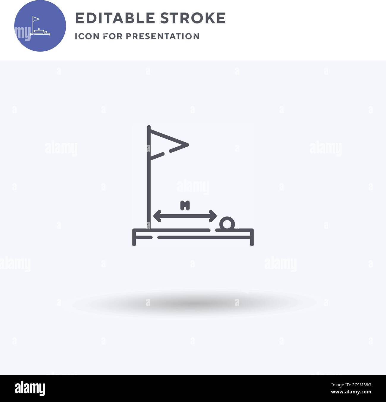 Distance icon vector, filled flat sign, solid pictogram isolated on ...