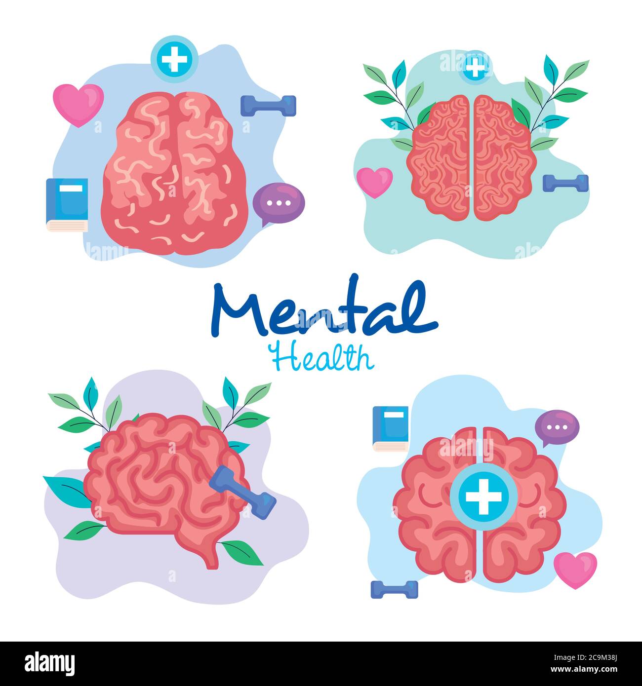 set banners of mental health with icons Stock Vector Image & Art - Alamy